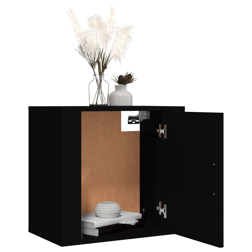 Comodini A Muro 2 Pz Nero 50x30x47 cm - Image 4