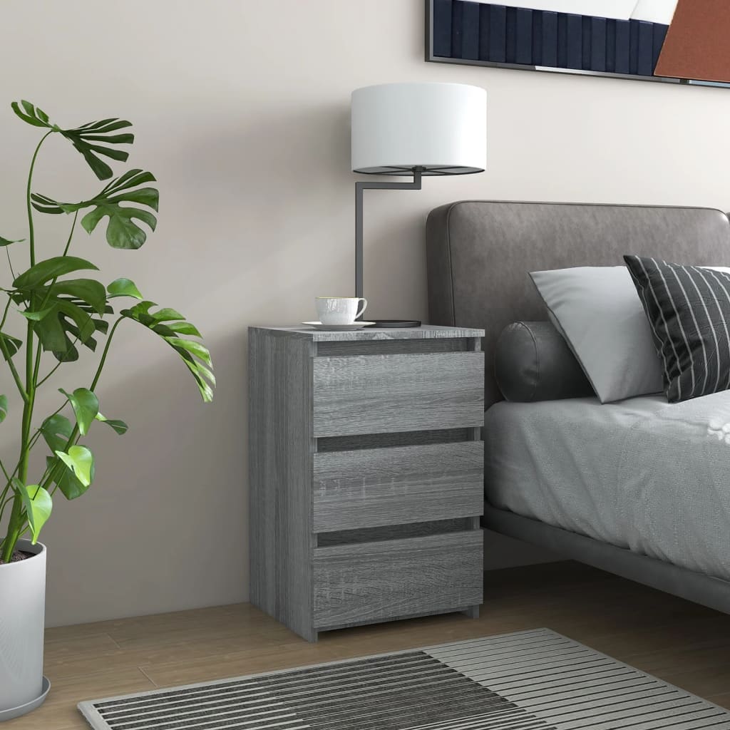 Comodini Grigio Sonoma 2 Pz 40x35x62,5 Cm In Legno Multistrato - Image 3