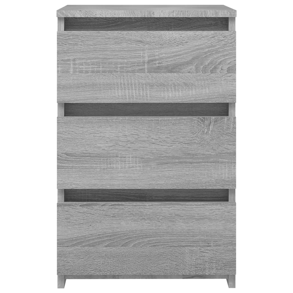 Comodini Grigio Sonoma 2 Pz 40x35x62,5 Cm In Legno Multistrato