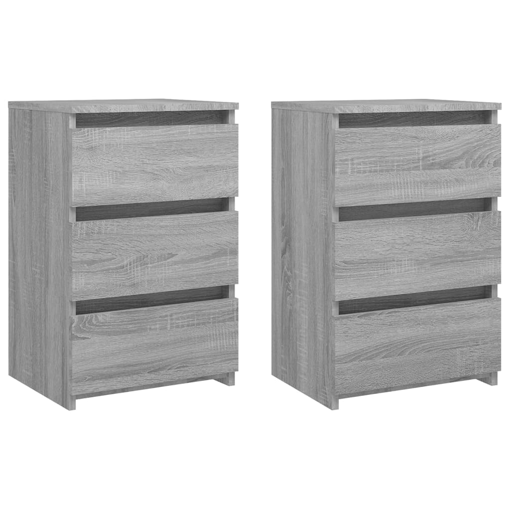 Comodini Grigio Sonoma 2 Pz 40x35x62,5 Cm In Legno Multistrato - Image 4