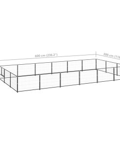 Gabbia Per Cani Nera 18 M² In Acciaio