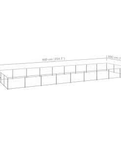 Gabbia Per Cani Argento 27 M² In Acciaio