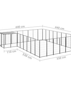 Gabbia Per Cani Nera 15,73 M² In Acciaio
