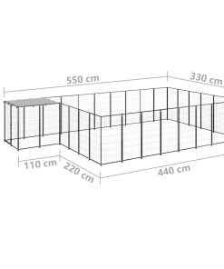 Gabbia Per Cani Nera 15,73 M² In Acciaio