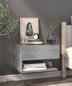 Comodini A Muro 2 Pz Grigio Sonoma