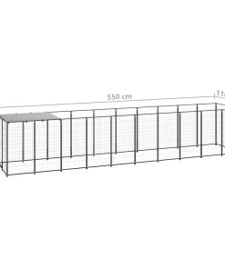 Gabbia Per Cani Nera 6,05 M² In Acciaio