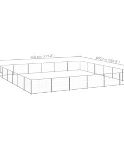 Gabbia Per Cani Argento 36 M² In Acciaio