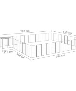 Gabbia Per Cani Argento 37,51 M² In Acciaio