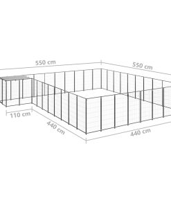 Gabbia Per Cani Nera 25,41 M² In Acciaio