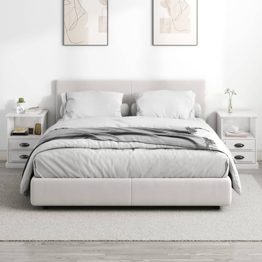 Comodini 2 Pz Bianco Lucido 43x36x60 cm - Image 6