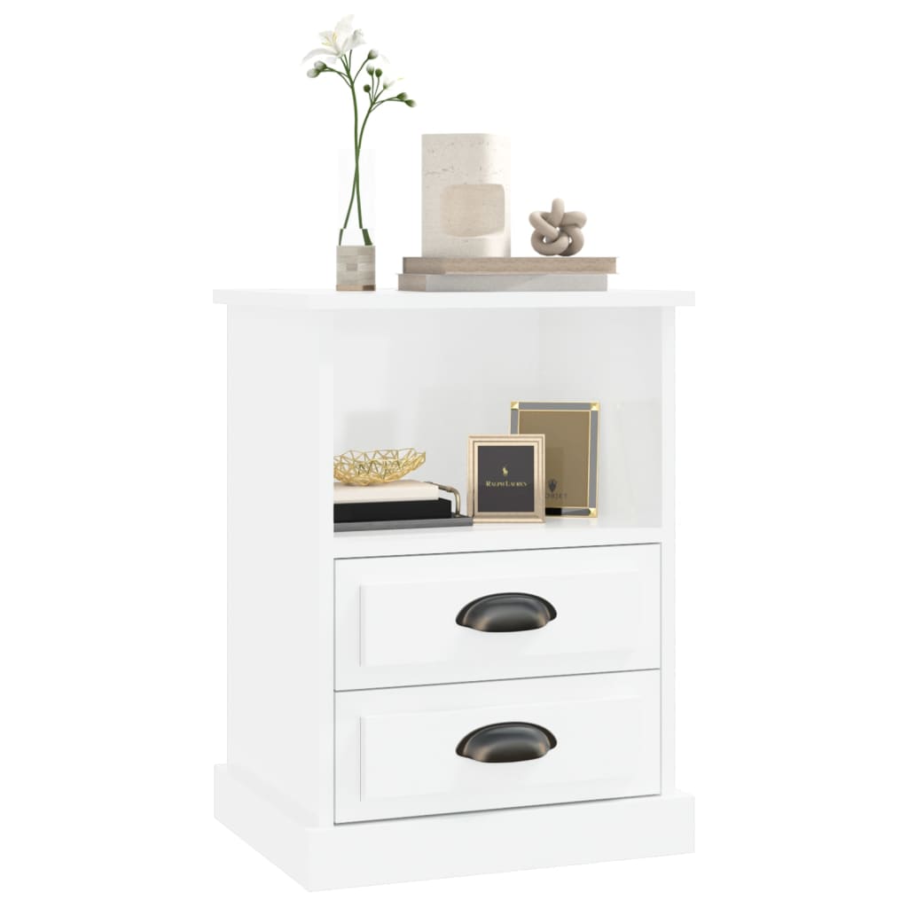 Comodini 2 Pz Bianco Lucido 43x36x60 cm - Image 5