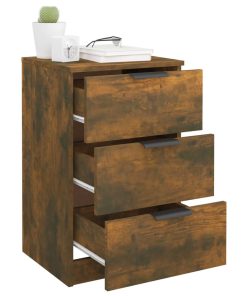 Comodini 2 Pz Rovere Fumo 40x36x65 cm