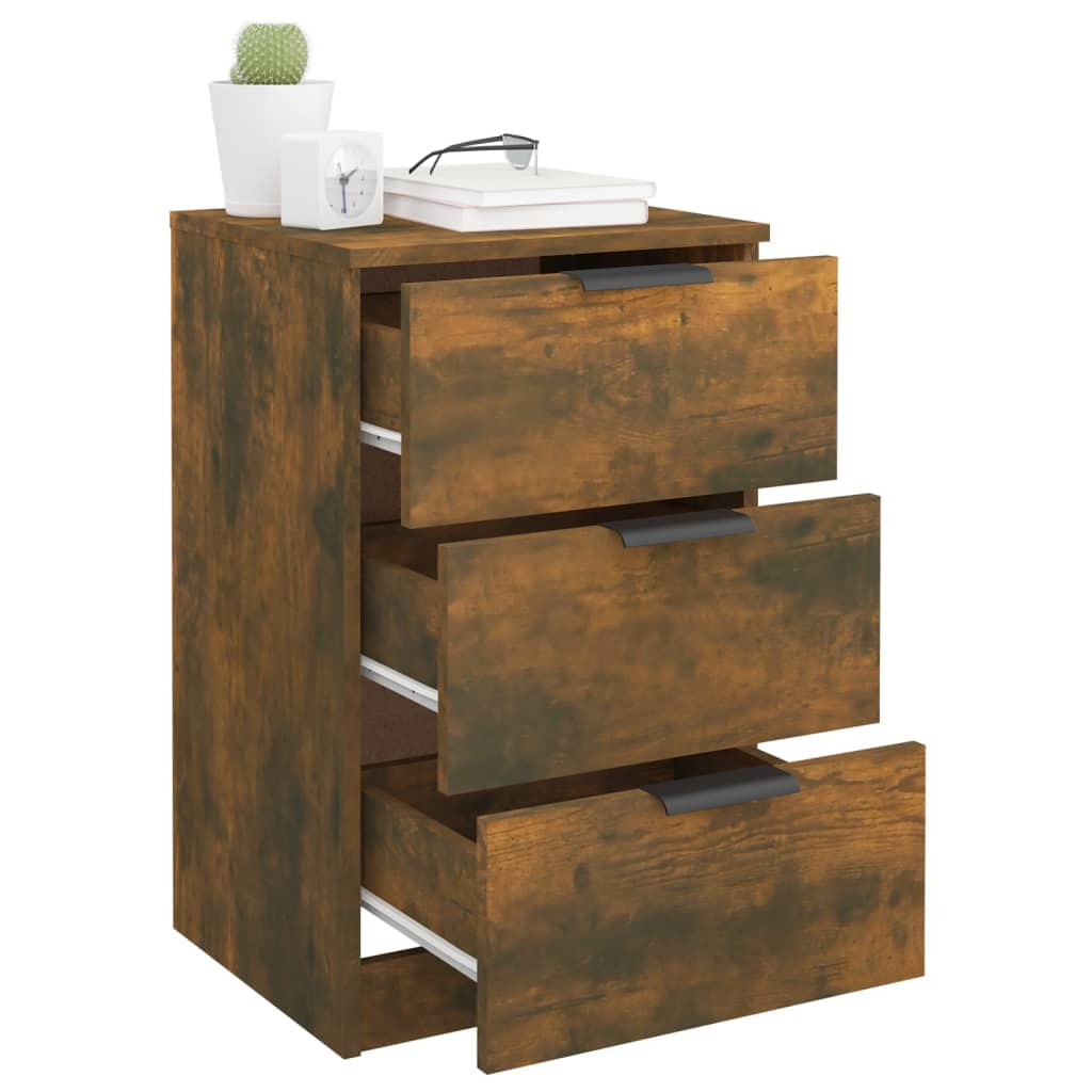 Comodini 2 Pz Rovere Fumo 40x36x65 cm
