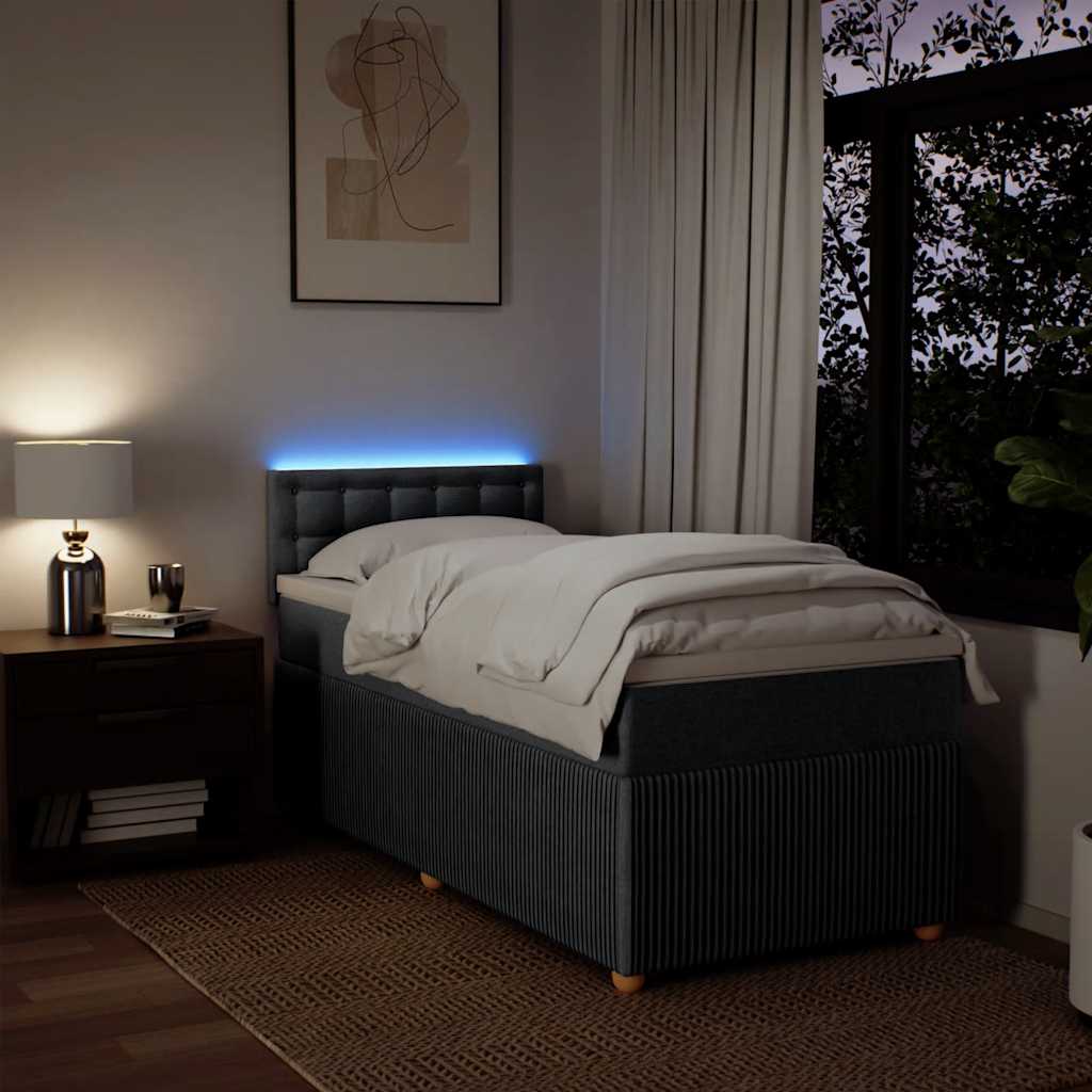 Giroletto A Molle Con Materasso Grigio Scuro 90x200 Cm Tessuto - Image 3