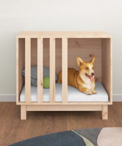 Casetta Per Cani 70x50x62 Cm In Legno Massello Di Pino