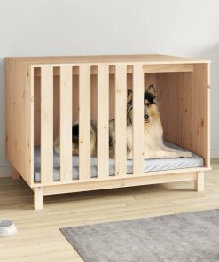 Casetta Per Cani 100x70x72 Cm In Legno Massello Di Pino