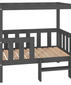 Cuccia Per Cani Grigio 95,5x73,5x90cm In Legno Massello Di Pino