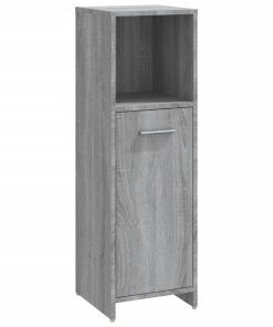 Armadietto Bagno Grigio Sonoma 30x30x95 Cm In Legno Multistrato