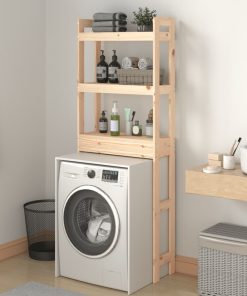 Rastrelliera Da Bagno 63x26x171 Cm In Legno Massello Di Pino