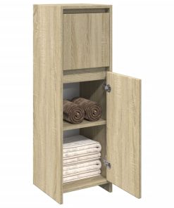 Mobile Da Bagno Rovere Sonoma 30x30x95 Cm In Legno Multistrato