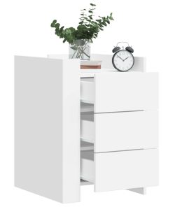 Comodino Bianco 45x50x65 Cm In Legno Multistrato