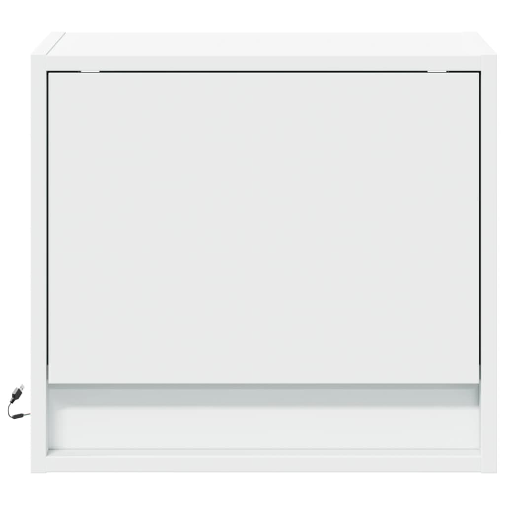 Comodini A Parete Con Luci Led 2 Pz Bianchi - Image 3