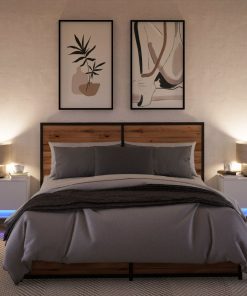 Comodini A Parete Con Luci Led 2 Pz Bianchi