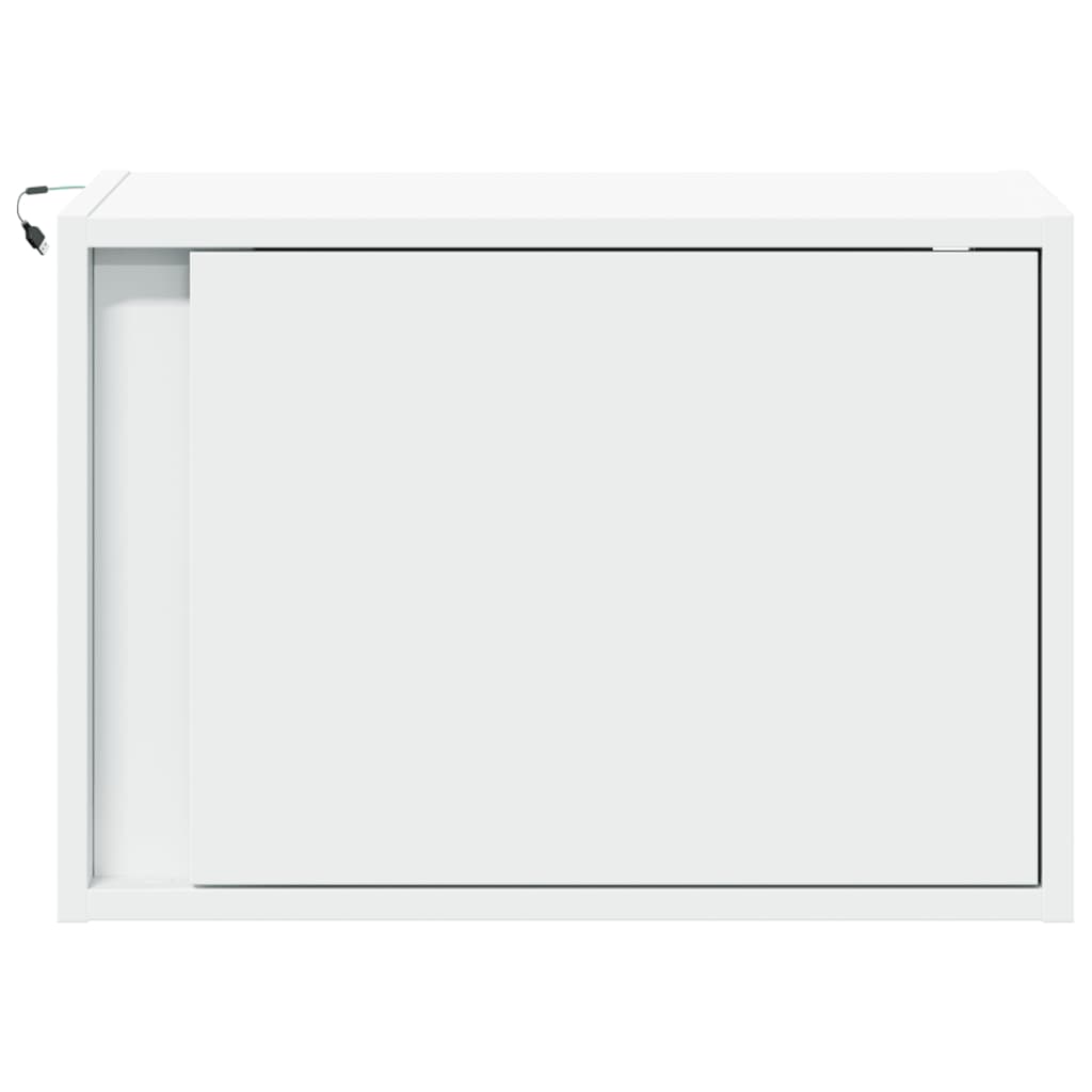 Comodini A Parete Con Luci Led 2 Pz Bianchi - Image 5