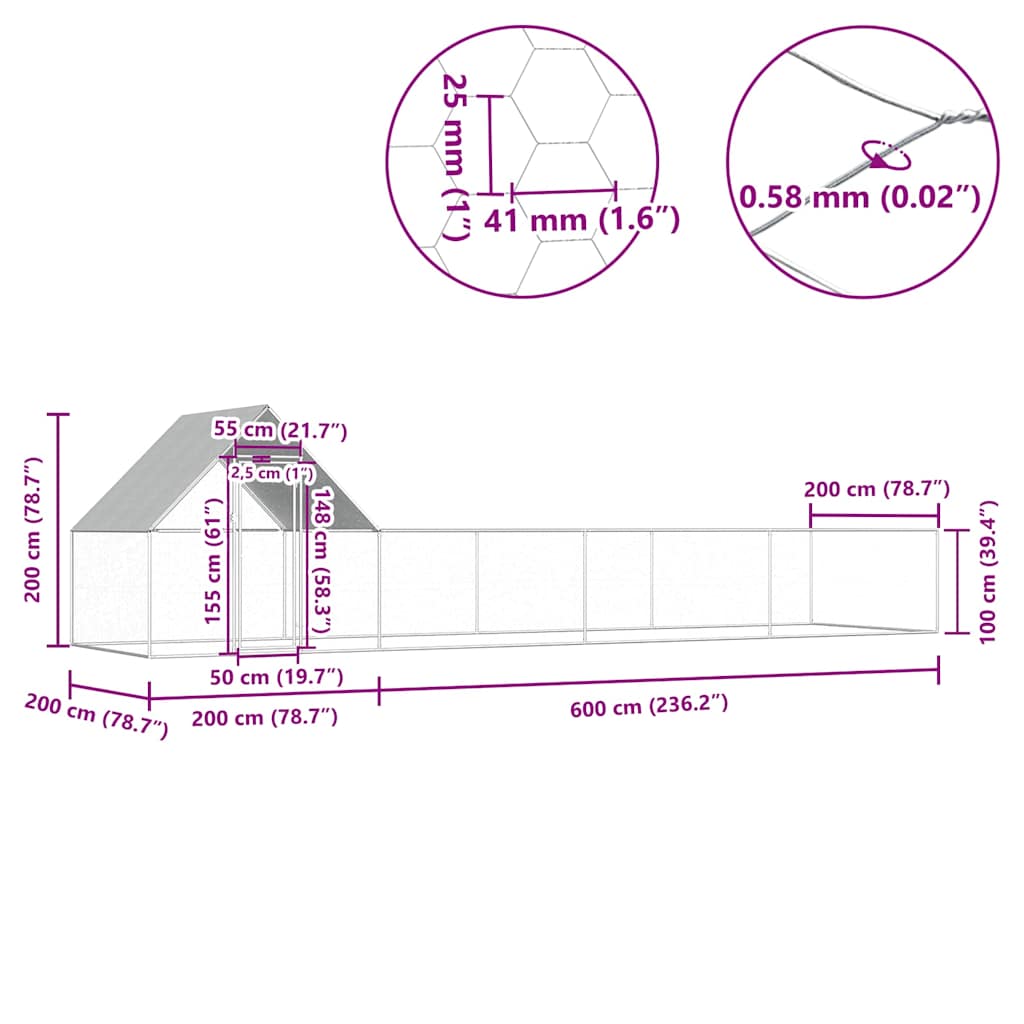 Pollaio 8x2x2 M In Acciaio Zincato - Image 3