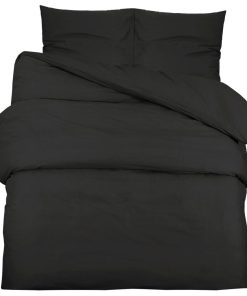 Set Copripiumino Nero 200x220 Cm In Microfibra Leggera