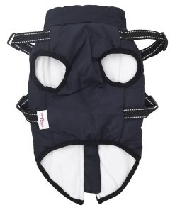 Cappotto Cani Imbracatura Impermeabile Riflettente Blu Navy L32