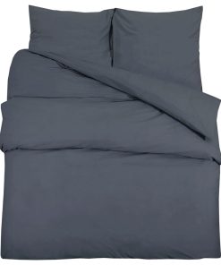 Set Copripiumino Antracite 220x240 Cm In Microfibra Leggera