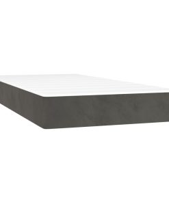Giroletto A Molle Con Materasso Grigio Scuro 90x200 Cm Velluto
