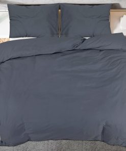 Set Copripiumino Antracite 260x220 Cm In Cotone