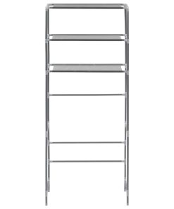 Scaffale Per Lavatrice Con 3 Ripiani Argento 69x28x169 cm