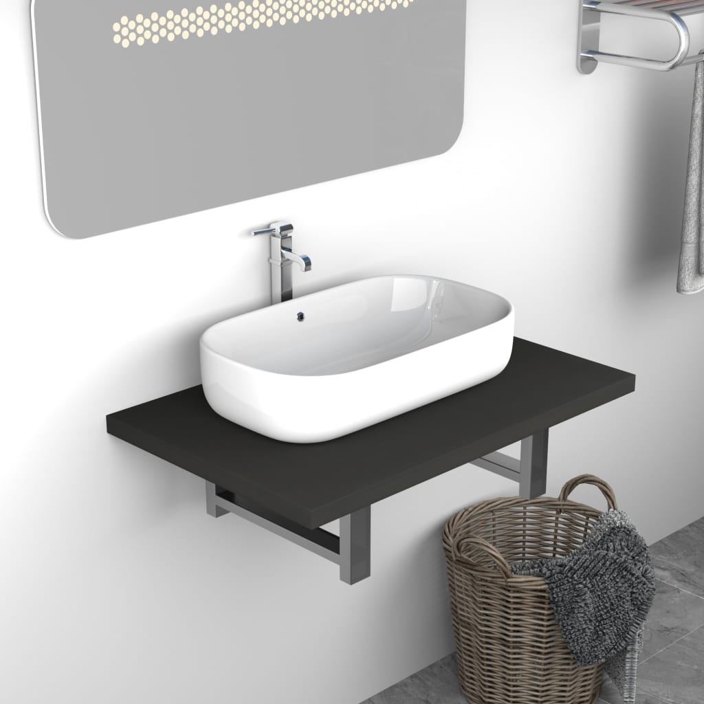 Mobile Da Bagno Grigio 60x40x16,3 cm