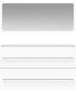 Mobile Da Bagno Con Specchio Bianco In Legno Multistrato