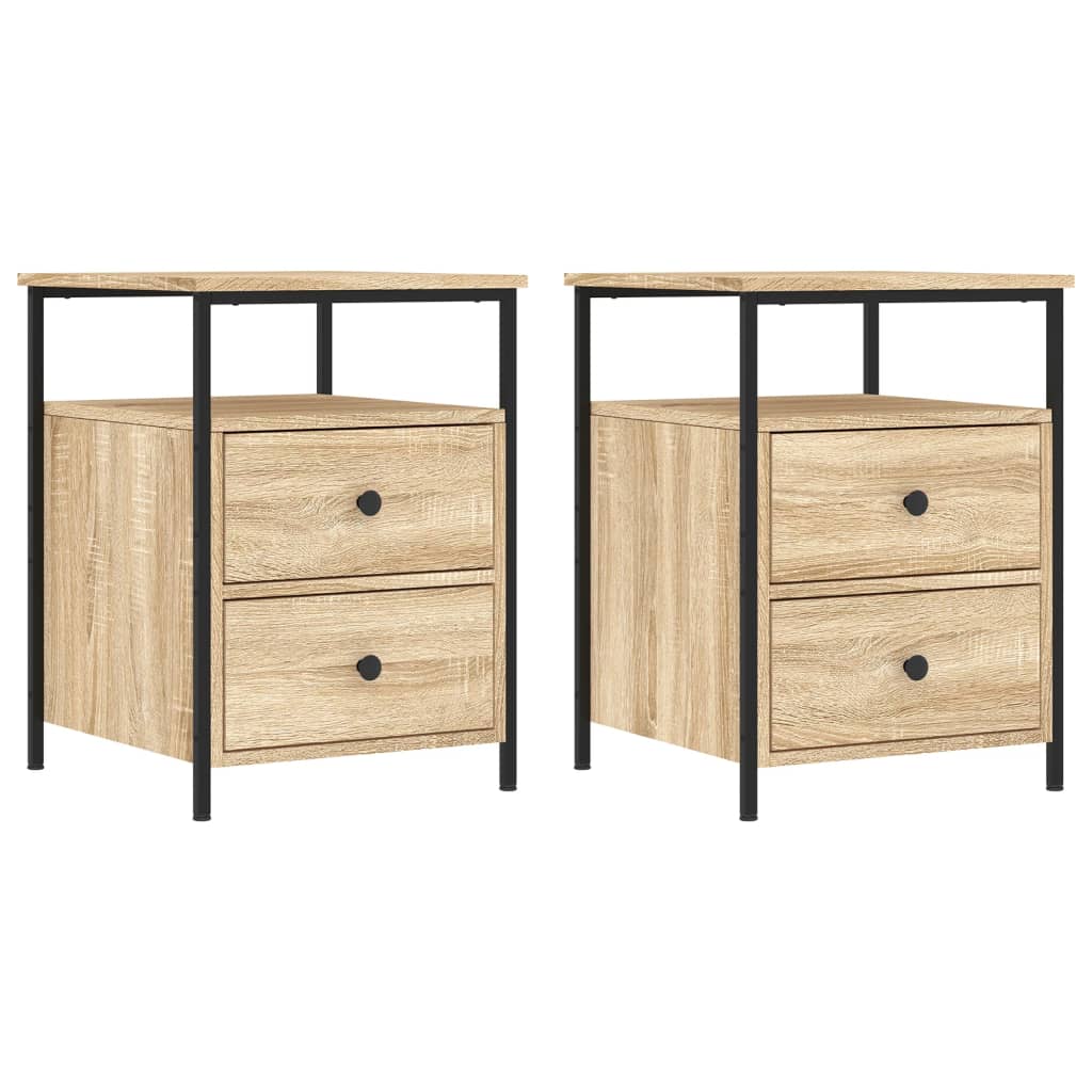Comodini 2 Pz Rovere Sonoma 44x45x60 Cm In Legno Multistrato