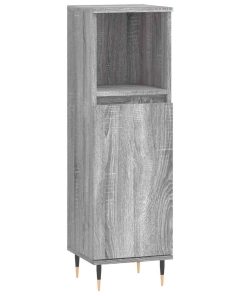 Armadietto Bagno Grigio Sonoma 30x30x100cm In Legno Multistrato