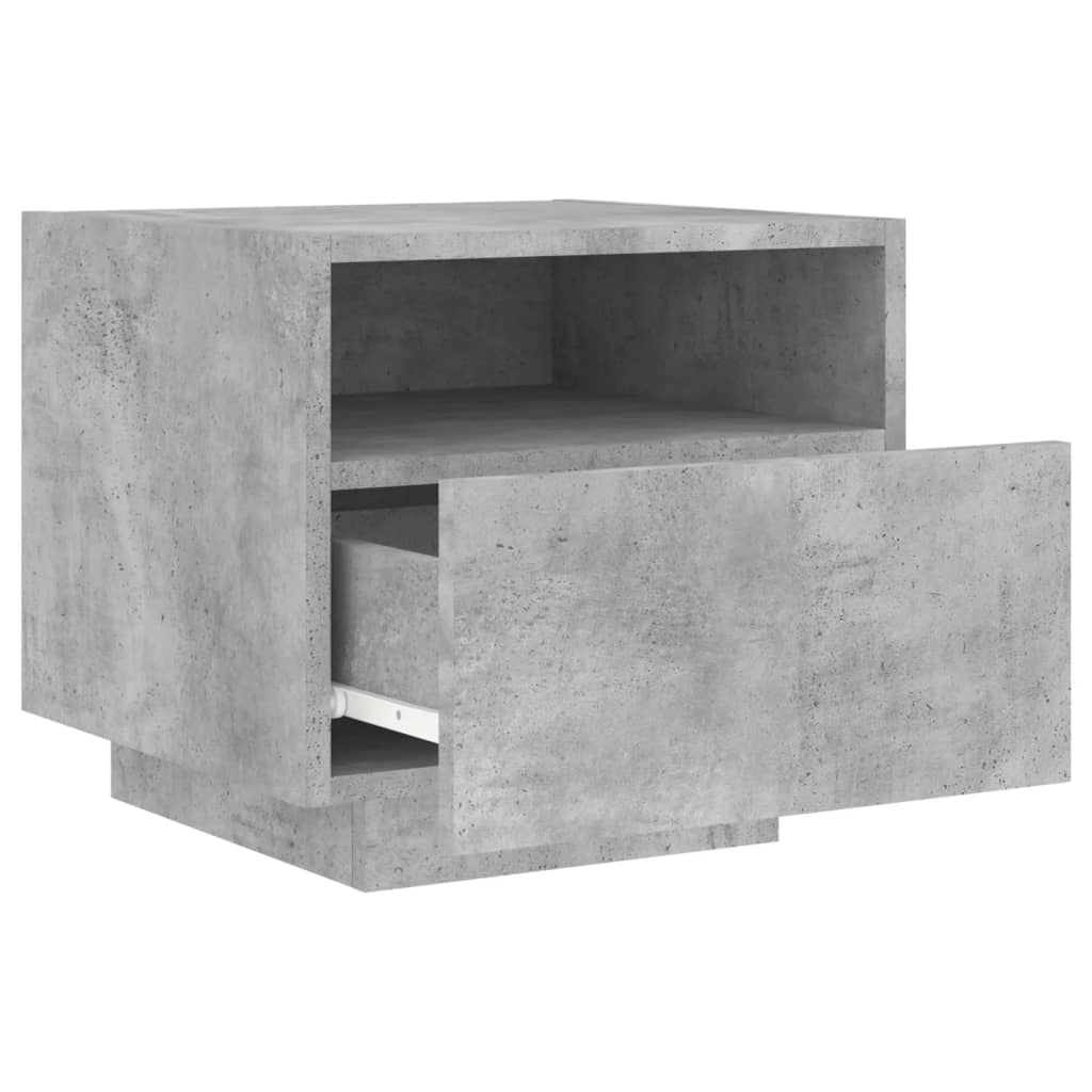 Comodini Con Luci Led 2pz Grigio Cemento 40x39x37 cm - Image 6