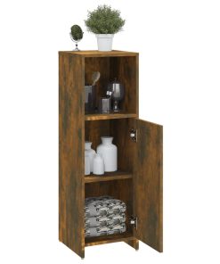Armadietto Bagno Rovere Fumo 30x30x95 Cm In Legno Multistrato
