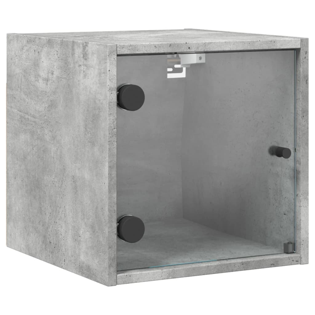 Comodini Con Ante In Vetro 2pz Grigio Cemento 35x37x35 cm - Image 6