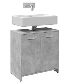 Mobile Lavabo Bagno Grigio Cemento 60x33x60cm Legno Multistrato
