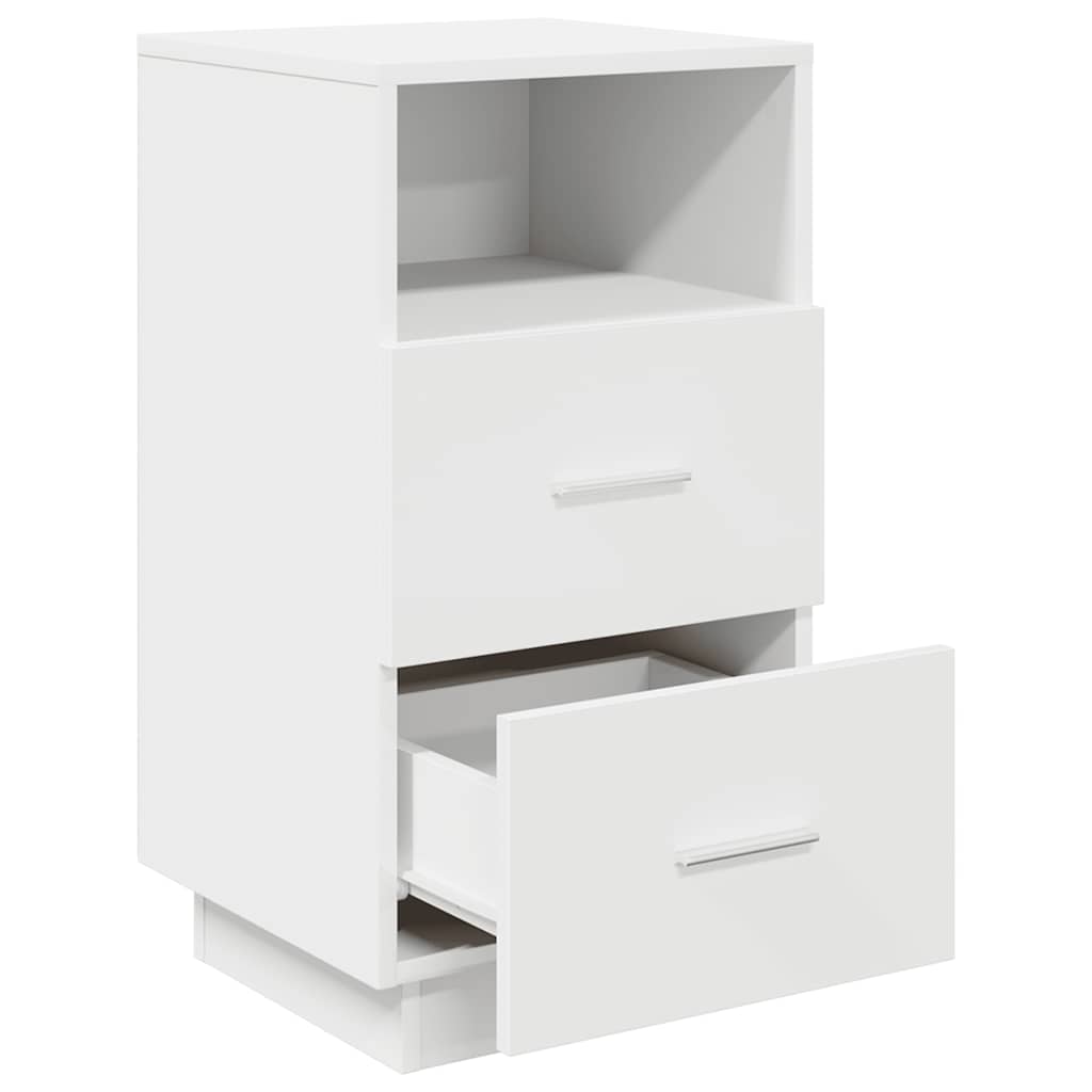 Comodini 2 Pz Con 2 Cassetti Bianchi 36x36x68 cm