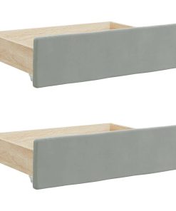 Cassetti Da Letto 2pz Grigio Chiaro Legno Multistrato E Velluto