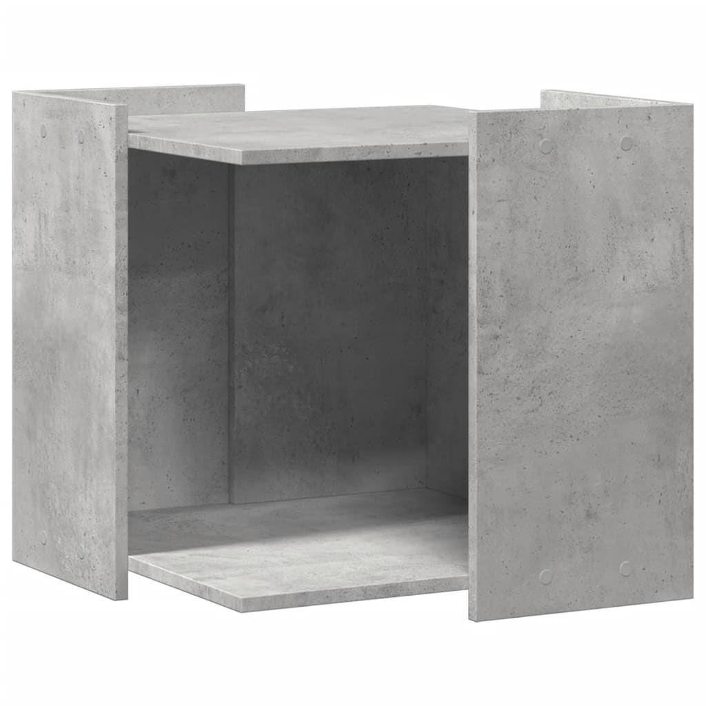 Recinto Lettiera Gatti Grigio Cemento 53x53x51 Cm In Truciolato
