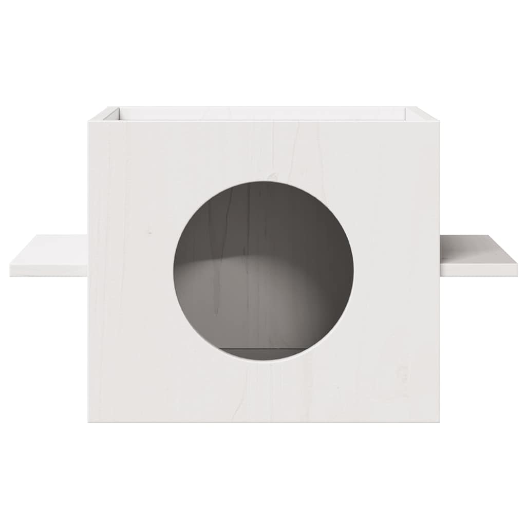 Cuccia Per Gatti Bianca 51x35x30 Cm In Legno Massello Di Pino - Image 5