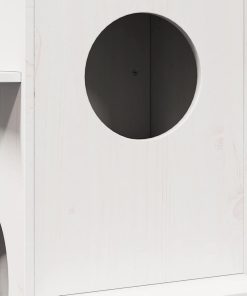 Cuccia Per Gatti Bianca 43x43x90 Cm In Legno Massello Di Pino