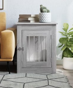 Gabbia Cani Da Arredamento Grigio Sonoma 55x75x65cm Multistrato