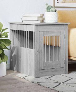 Gabbia Cani Da Arredamento Grigio Sonoma 55x80x68cm Multistrato